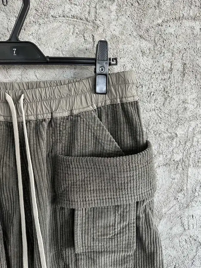 Rick Owens DEKSHDW Olive Green Twill Double Ring Wide Leg Trousers