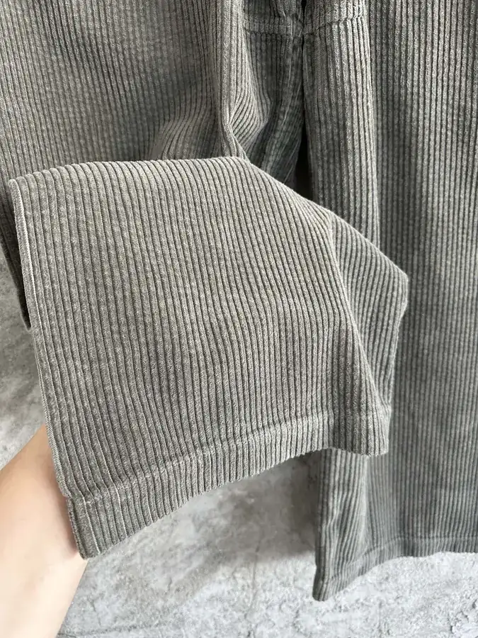 Rick Owens DEKSHDW Olive Green Twill Double Ring Wide Leg Trousers