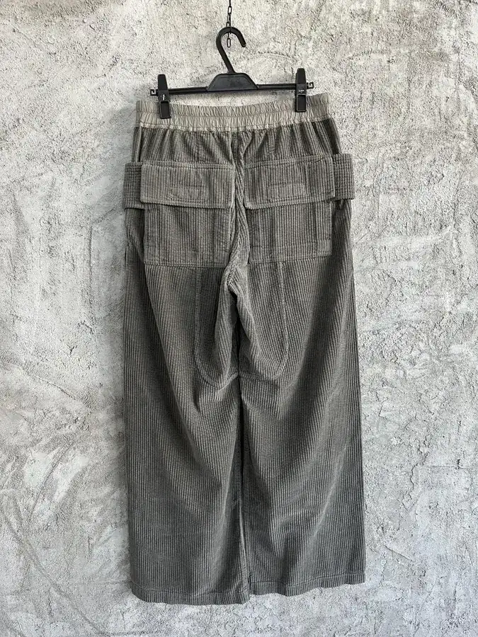 Rick Owens DEKSHDW Olive Green Twill Double Ring Wide Leg Trousers