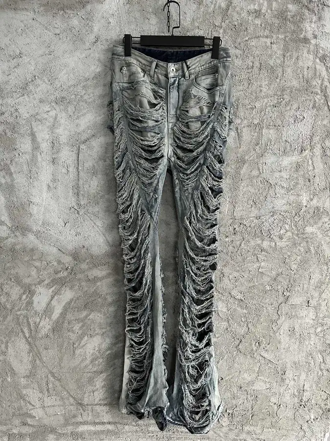 Rick Owens Dekshdw 2023SS Destroyed Wide Leg Trousers
