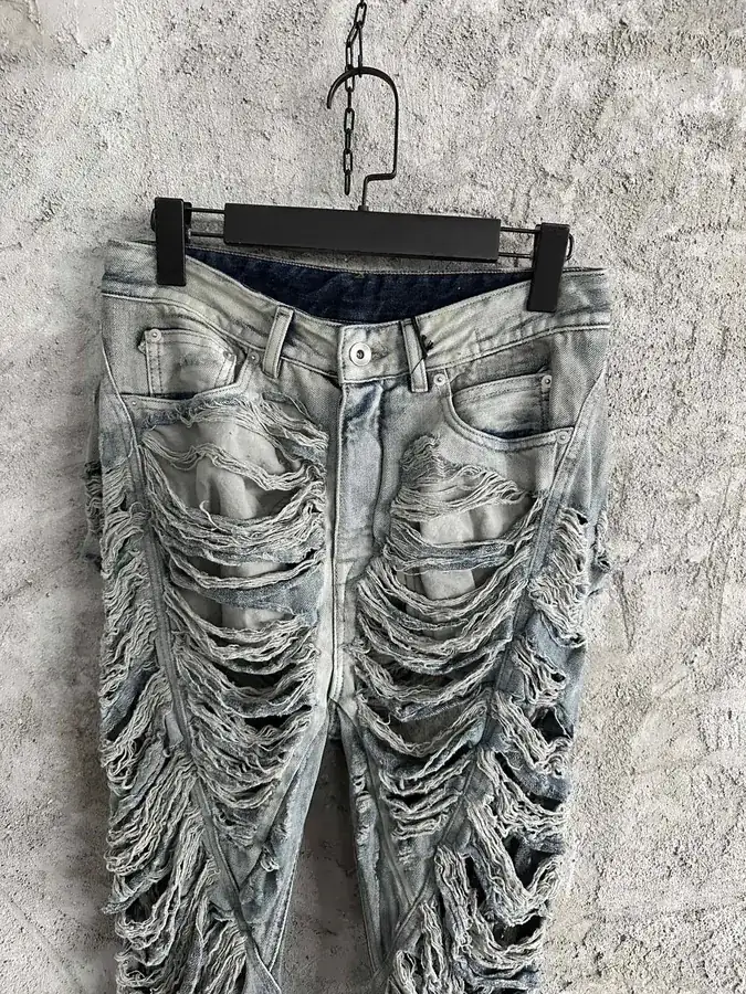 Rick Owens Dekshdw 2023SS Destroyed Wide Leg Trousers