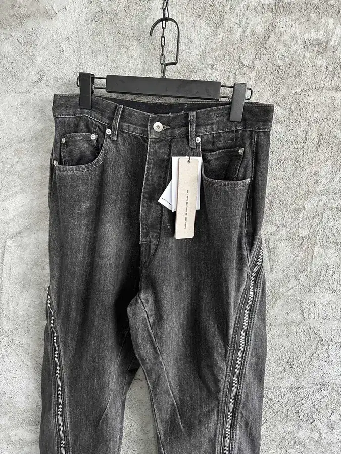 Rick Owens DEKSHDW 2023SS Black Zip Wide Leg Trousers