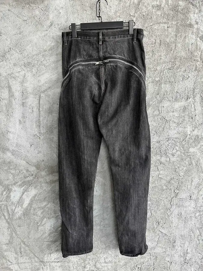 Rick Owens DEKSHDW 2023SS Black Zip Wide Leg Trousers
