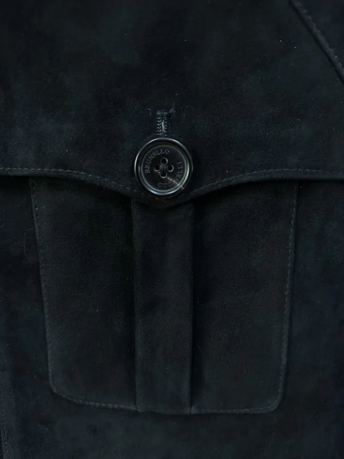 Brunello Cucinelli 24ss Autumn Winter New Collection Luxury Men's Suede Wool Short Jacket