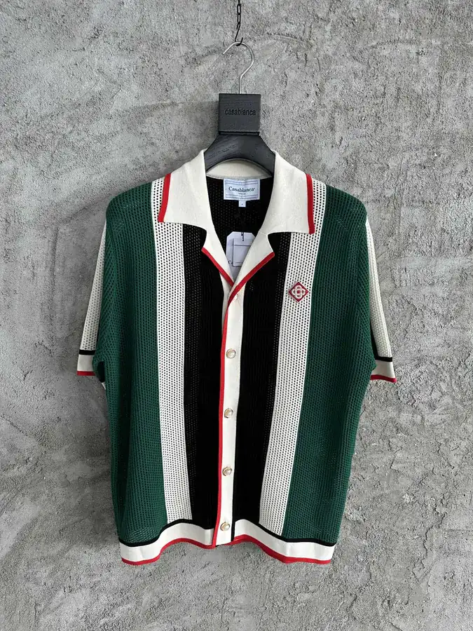 CASABLANCA 2024SS Double Layer镂空拼色 Sporty Shirt