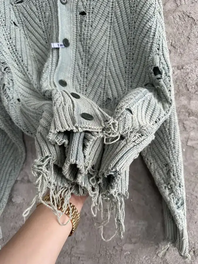 Maison MIHARA YASUHIRO 2024SS Handmade Ripped Vintage Cardigan