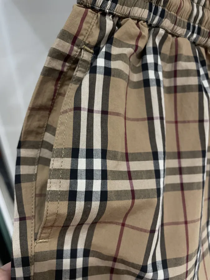 GBR Vintage Fine Check Calfskin Men's Shorts