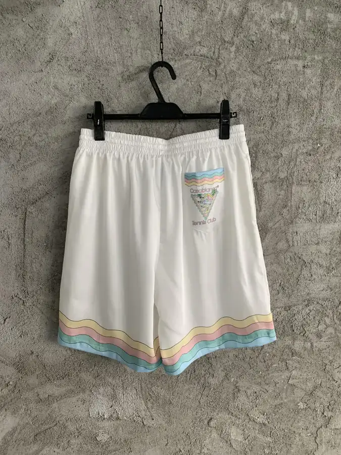 CASABLANCA 2024SS Silk Shorts with Glass House Print