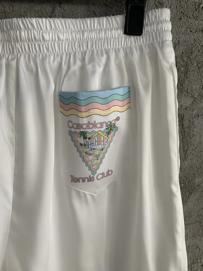 CASABLANCA 2024SS Silk Shorts with Glass House Print