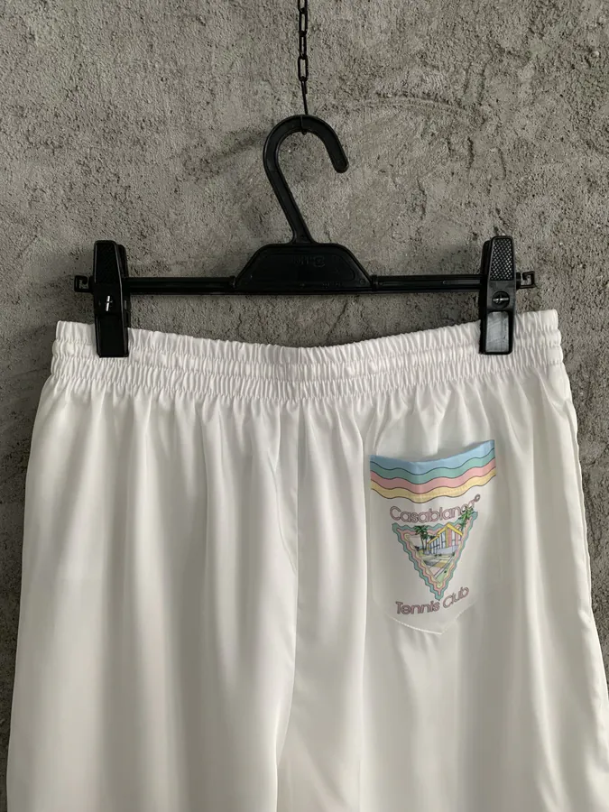 CASABLANCA 2024SS Silk Shorts with Glass House Print