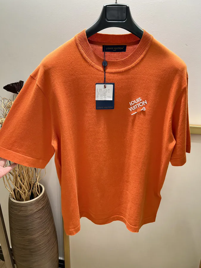 Louis Vuitton Classic Knit T Shirt with Colorful Embroidery
