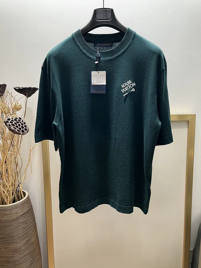 Louis Vuitton Classic Knit T Shirt with Colorful Embroidery