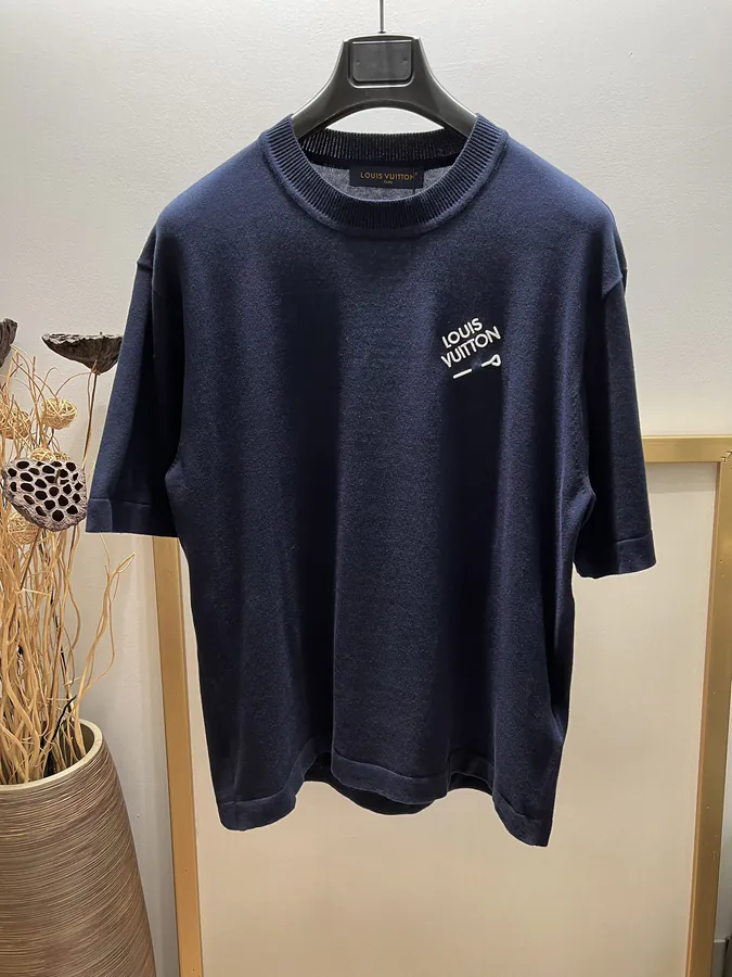 Louis Vuitton Classic Knit T Shirt with Colorful Embroidery