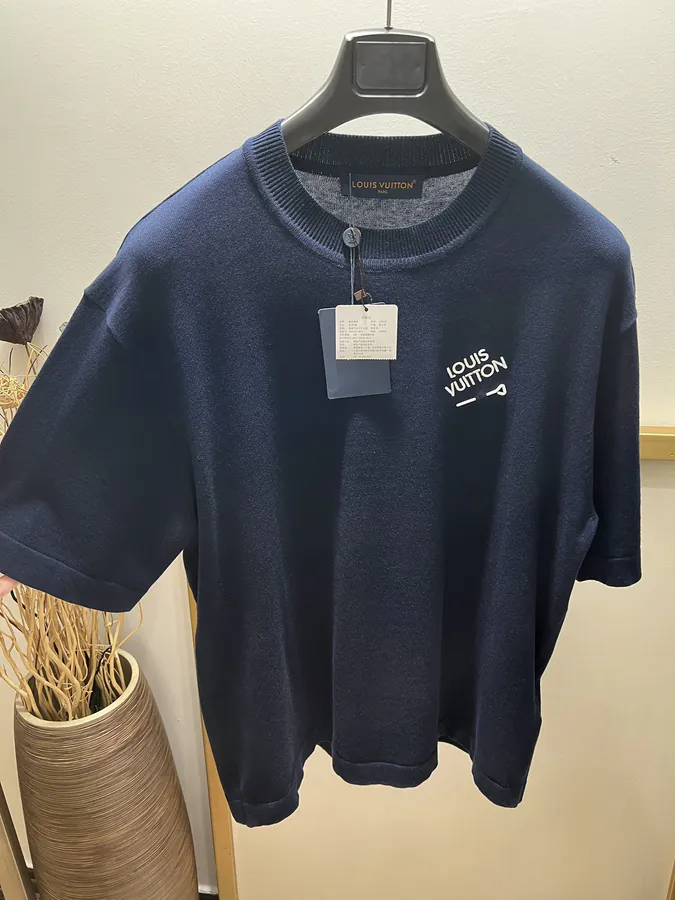 Louis Vuitton Classic Knit T Shirt with Colorful Embroidery