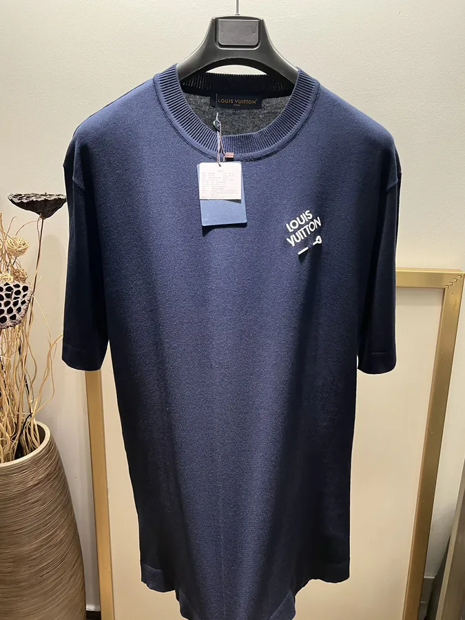 Louis Vuitton Classic Knit T Shirt with Colorful Embroidery