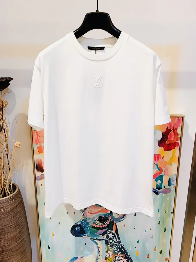 Louis Vuitto* T Shirt Unisex, SMLXLXXL Sizes, Grained Calfskin