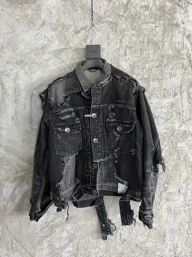 Maison Mihara Yasuhiro SS Autumn Winter New Double Layer Ripped Denim