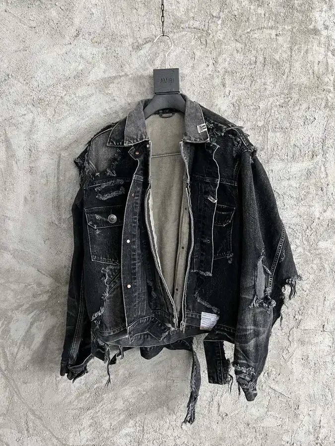 Maison Mihara Yasuhiro SS Autumn Winter New Double Layer Ripped Denim