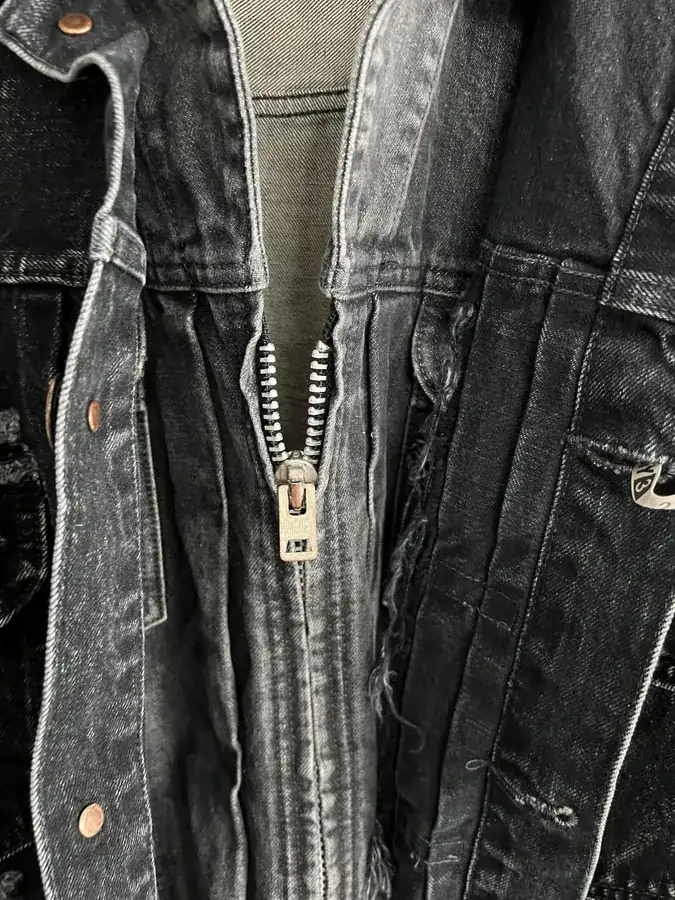 Maison Mihara Yasuhiro SS Autumn Winter New Double Layer Ripped Denim