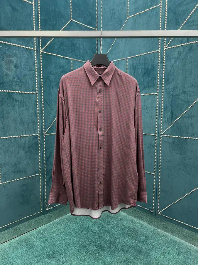 25ss New Grade Robe Red Fluid Linen Shirt