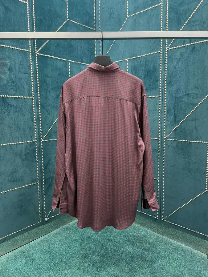 25ss New Grade Robe Red Fluid Linen Shirt