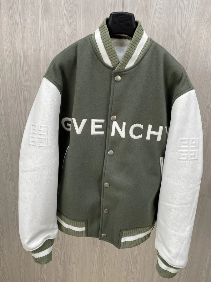 GVC Classic Baseball Jacket in Grained Calfskin and 100% Leather Sleeves