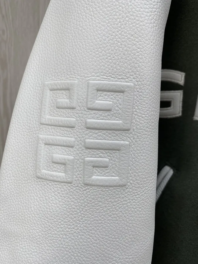 GVC Classic Baseball Jacket in Grained Calfskin and 100% Leather Sleeves