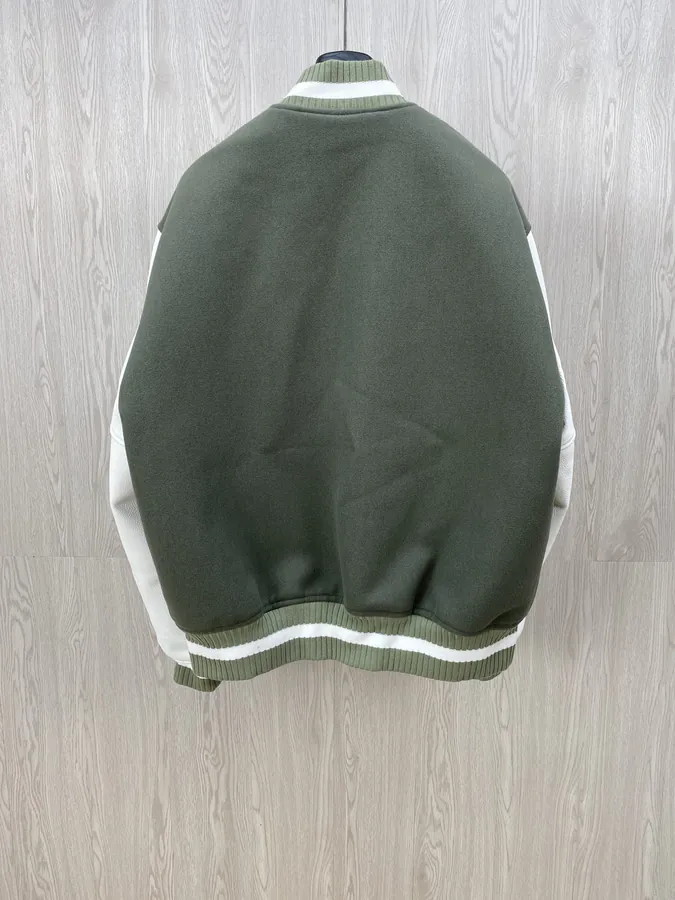 GVC Classic Baseball Jacket in Grained Calfskin and 100% Leather Sleeves