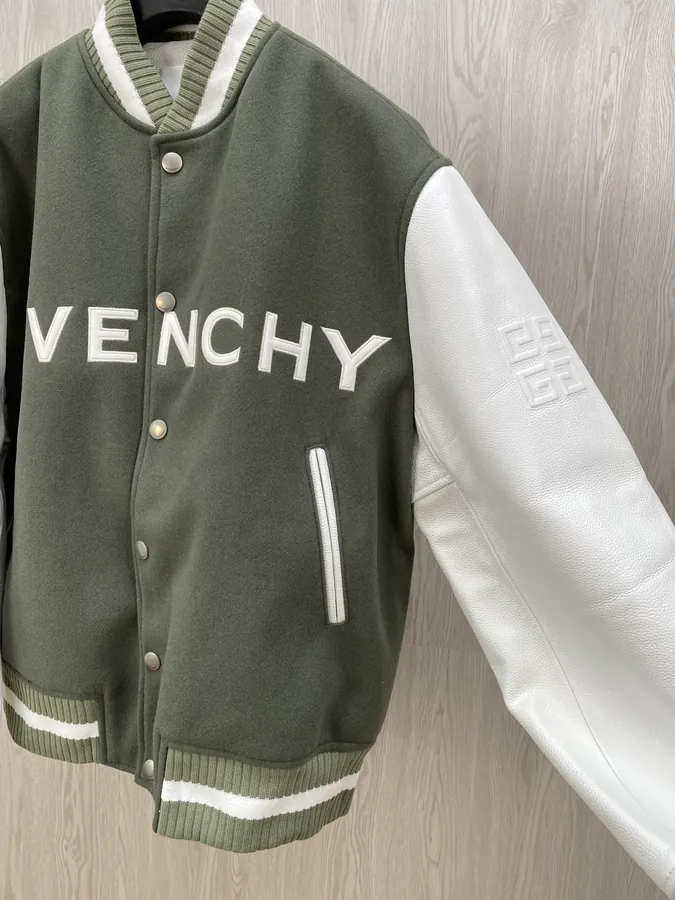 GVC Classic Baseball Jacket in Grained Calfskin and 100% Leather Sleeves