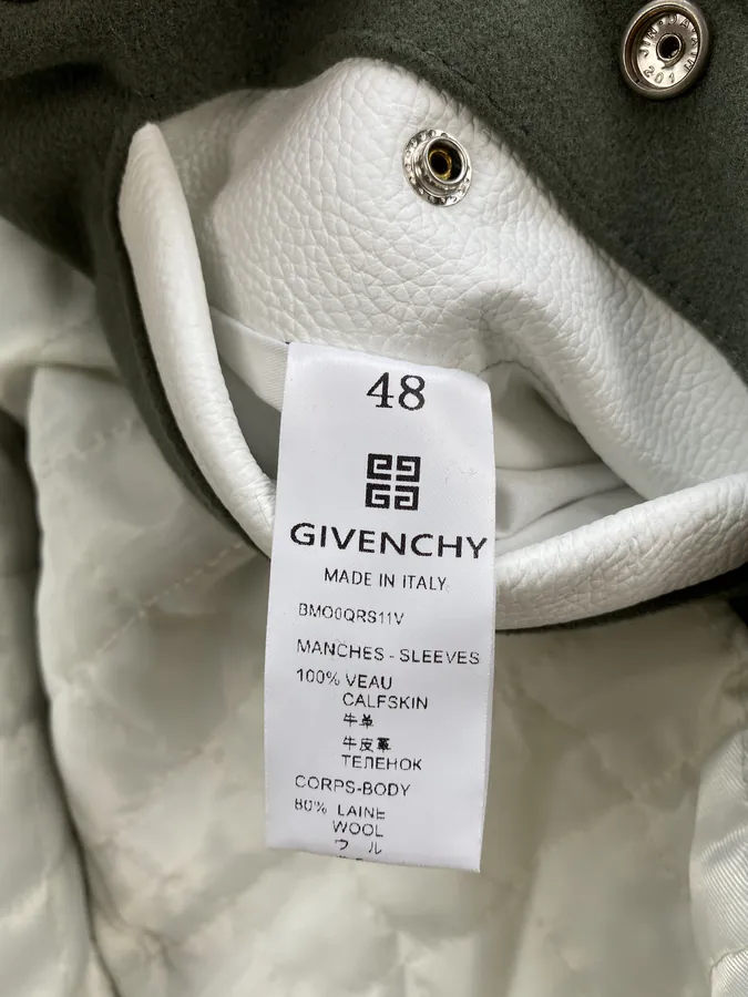 GVC Classic Baseball Jacket in Grained Calfskin and 100% Leather Sleeves