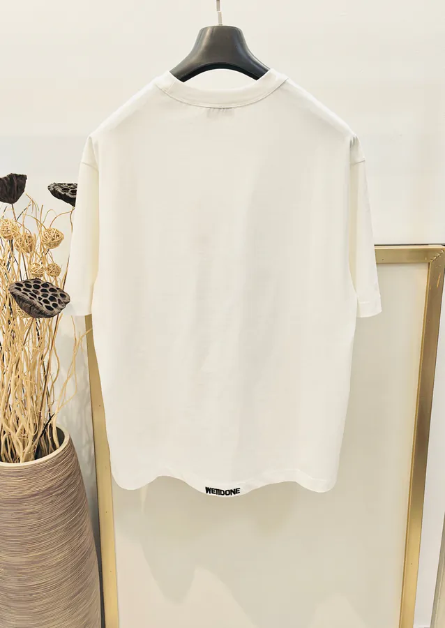 Welldone 2025 Spring Summer 3D Cartoon Bear Logo Letter T Shirt