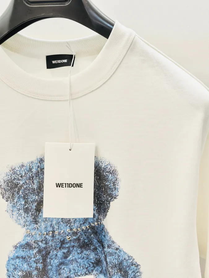 Welldone 2025 Spring Summer 3D Cartoon Bear Logo Letter T Shirt