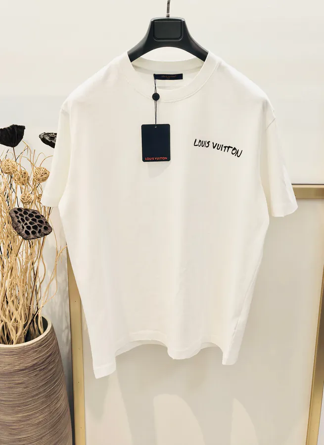 2025FW Early Spring Handwritten Sketch 3D Print Cotton T Shirt