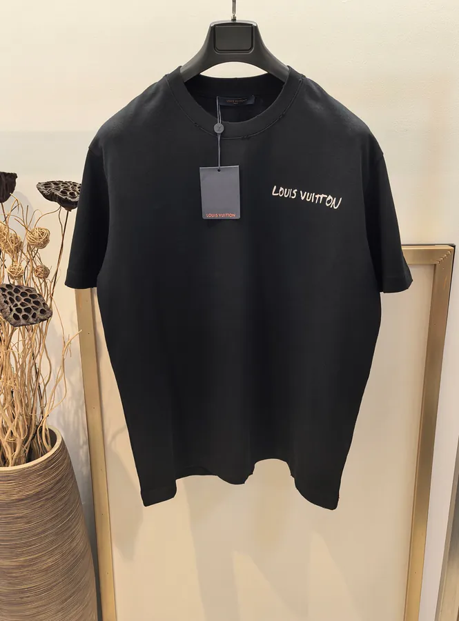 2025FW Early Spring Handwritten Sketch 3D Print Cotton T Shirt