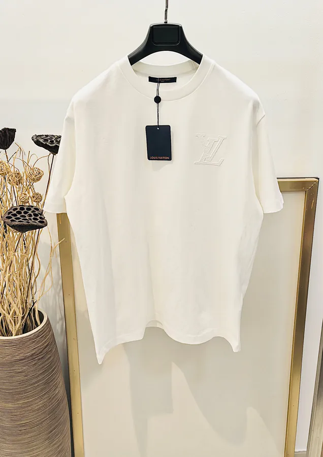 Louis Vuitton 2025FW Pure Cotton Semi Handmade Logo T Shirt