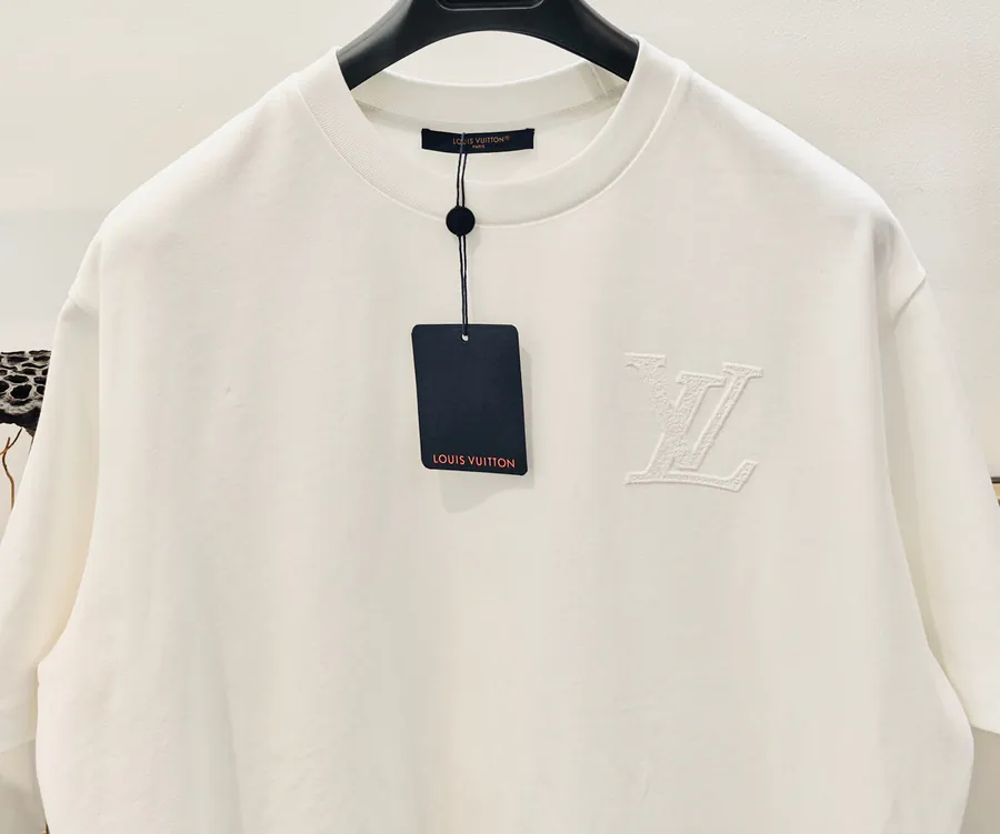 Louis Vuitton 2025FW Pure Cotton Semi Handmade Logo T Shirt