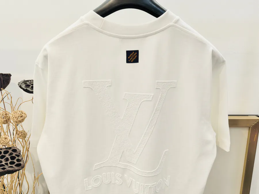 Louis Vuitton 2025FW Pure Cotton Semi Handmade Logo T Shirt