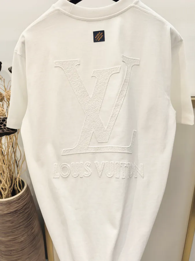 Louis Vuitton 2025FW Pure Cotton Semi Handmade Logo T Shirt