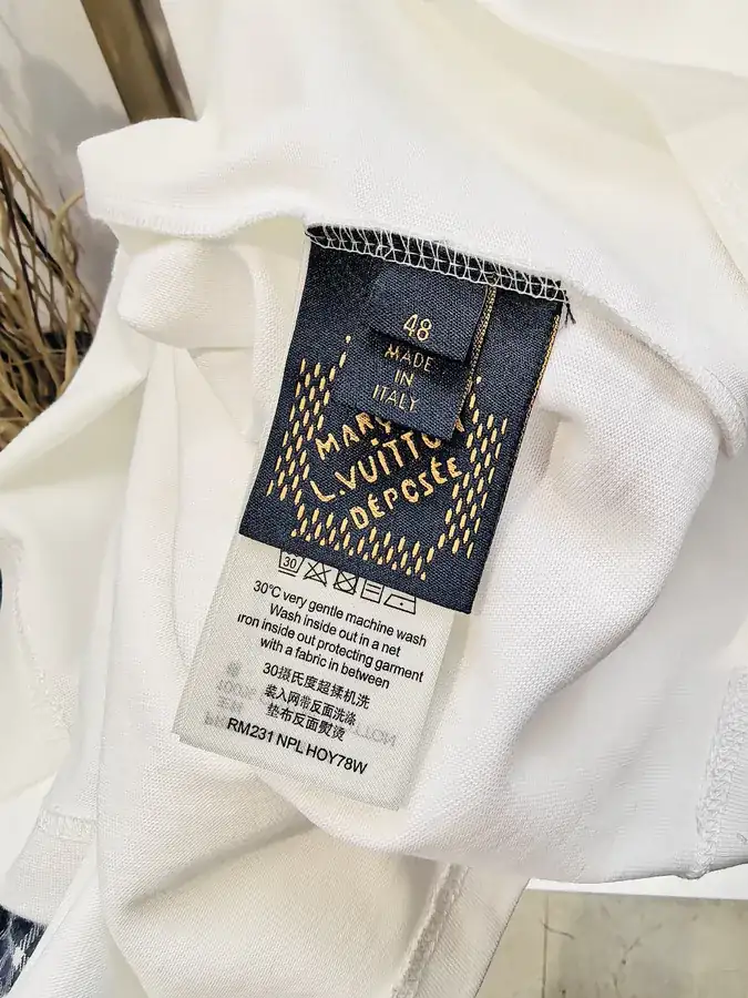 Louis Vuitton 2025FW Pure Cotton Semi Handmade Logo T Shirt