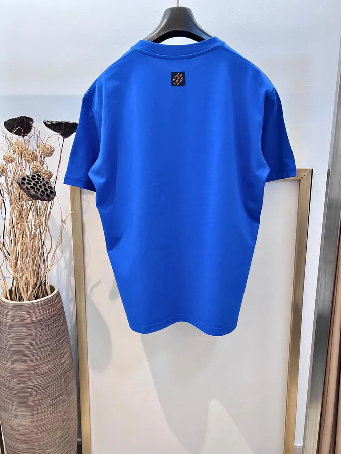 1V Louis 2025FW Cotton T Shirt with Brand Logo