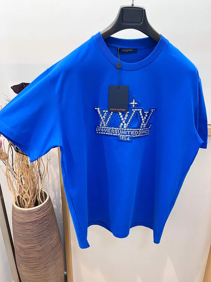 1V Louis 2025FW Cotton T Shirt with Brand Logo