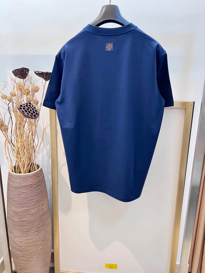 1V Louis 2025FW Cotton T Shirt with Brand Logo