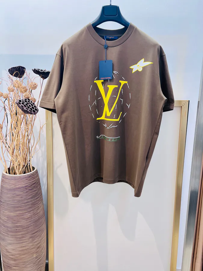 2025FW Early Spring Men's and Women's Cotton Print Sequin Half Sleeve T Shirt