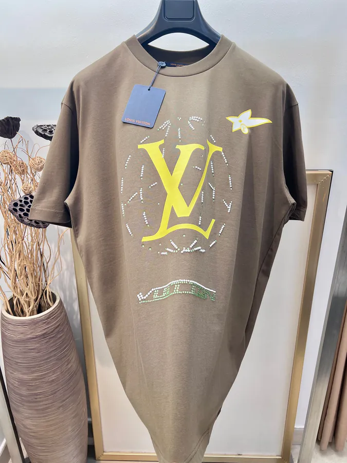 2025FW Early Spring Men's and Women's Cotton Print Sequin Half Sleeve T Shirt