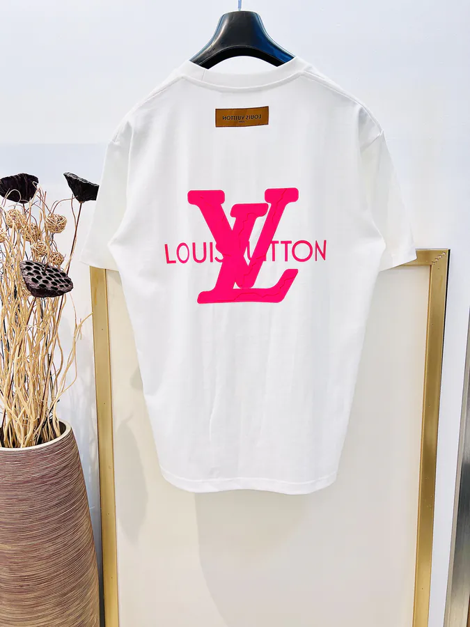 1V Louis 2025FW Cotton T Shirt with Brand Logo