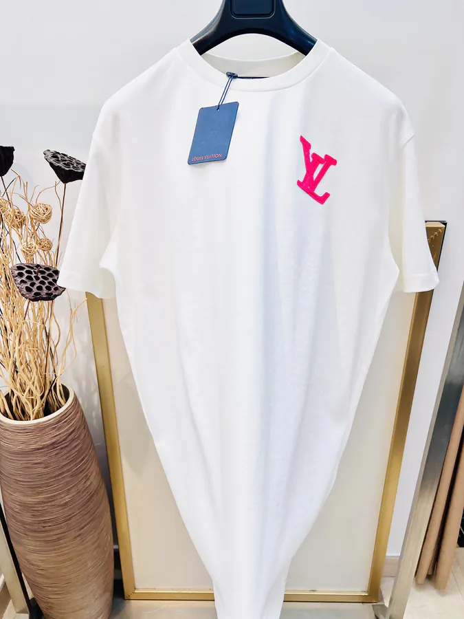 1V Louis 2025FW Cotton T Shirt with Brand Logo