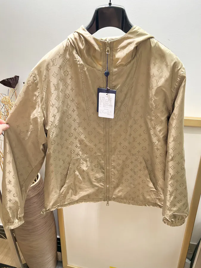 1V Louis Vuitton Monogram Waterproof Hoodie