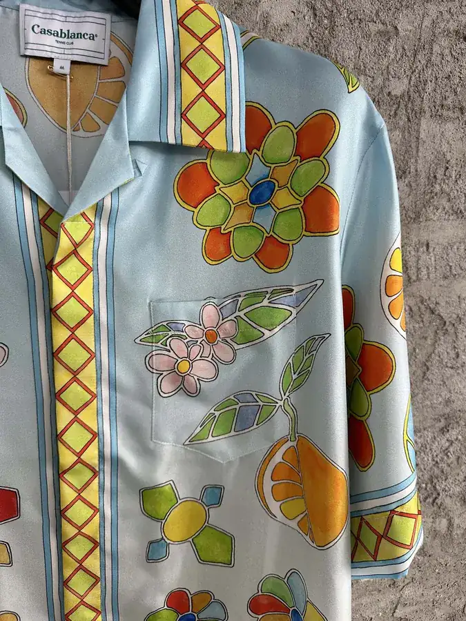 CASABLANCA 2024SS Sunflower Print Silk Short Sleeve Shirt