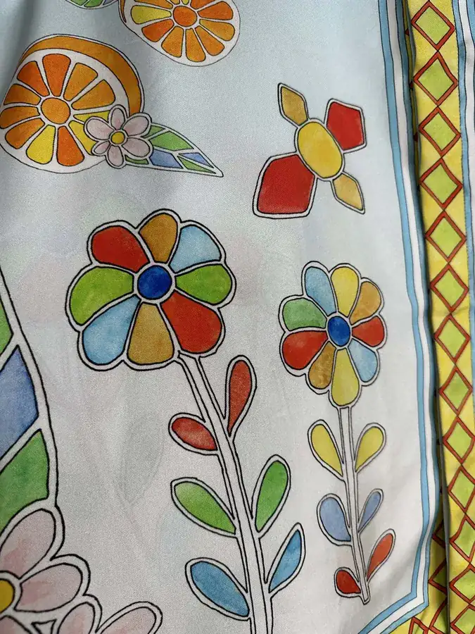 CASABLANCA 2024SS Sunflower Print Silk Short Sleeve Shirt