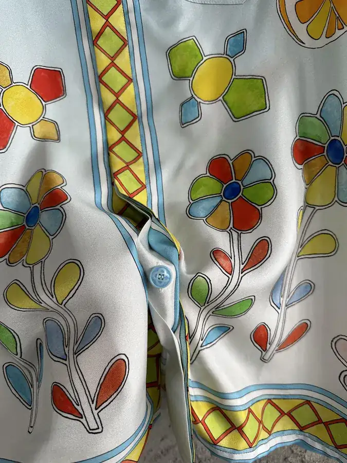 CASABLANCA 2024SS Sunflower Print Silk Short Sleeve Shirt